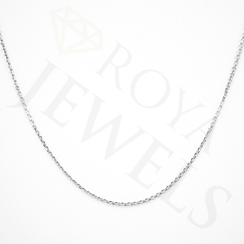 Plain White Chain Rhodium Plated Sterling Silver Plain White Necklace Chain