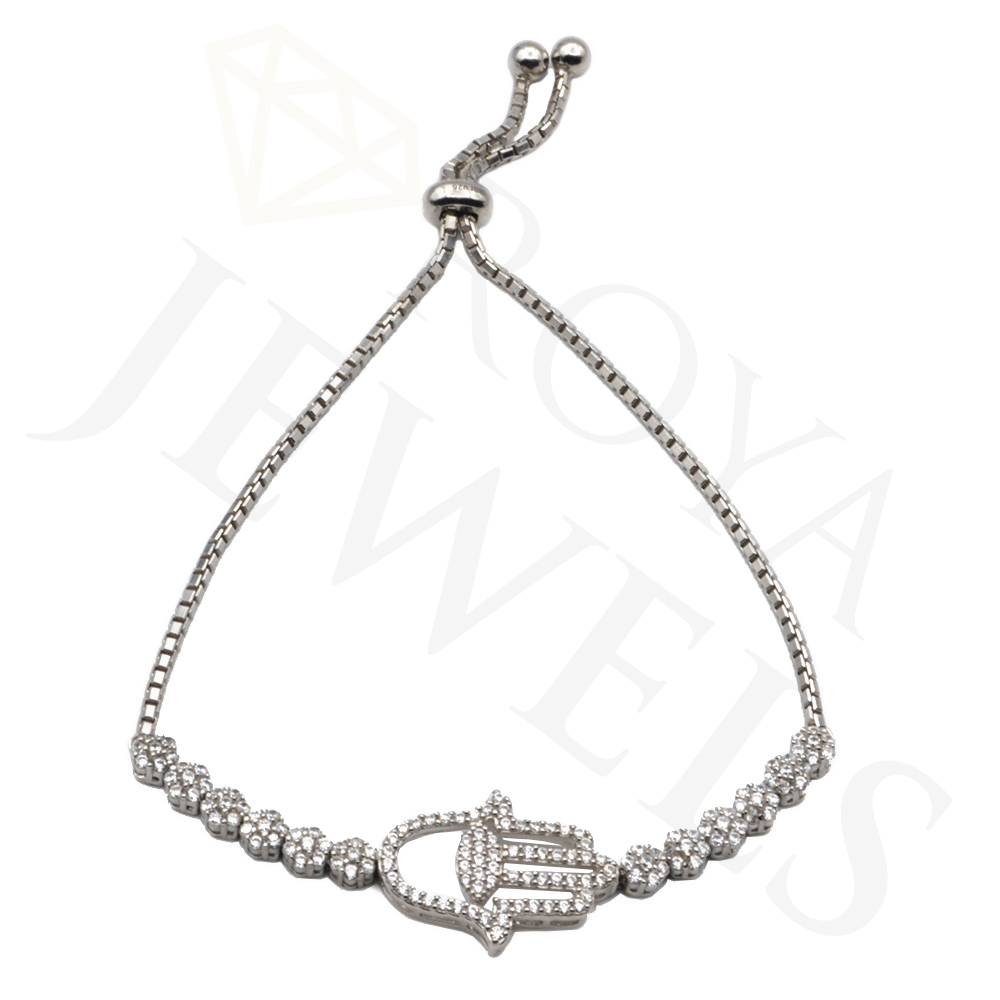 Hamsa Cluster Bracelet Necklace Silver Hamsa Roya Jewels