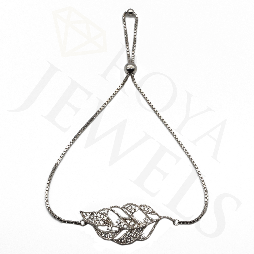 Leaf Bracelet Necklace Silver Leaf Roya Jewels