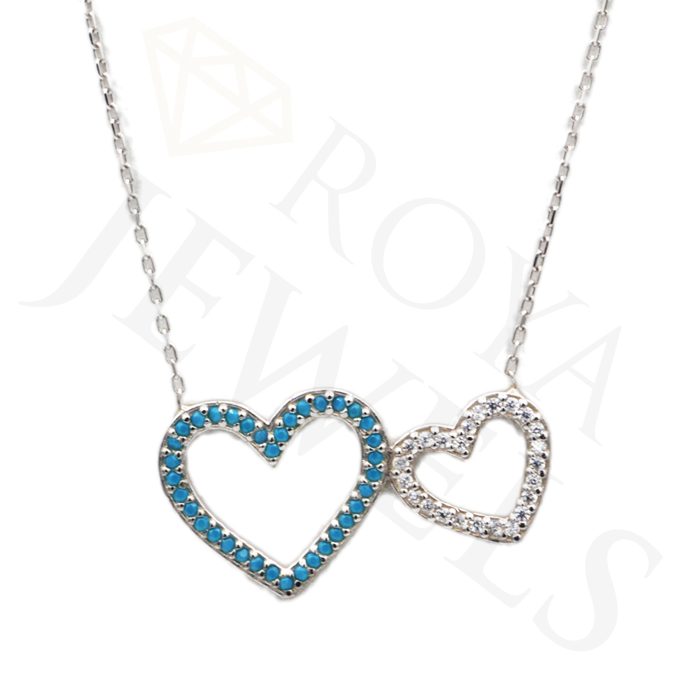 Double Open Heart Necklace Necklace Heart Roya Jewels