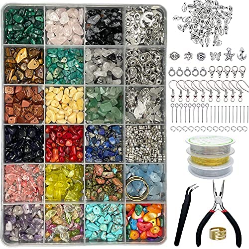 Xmada Jewelry Making Kit – 1587 PCS Beads for Jewelry Making, Jewelry Making Supplies with Crystal Beads, Jewelry Plier, Beading Wire , Earring Hooks, Ring , Bracelet Making Kit for Girls and Adults